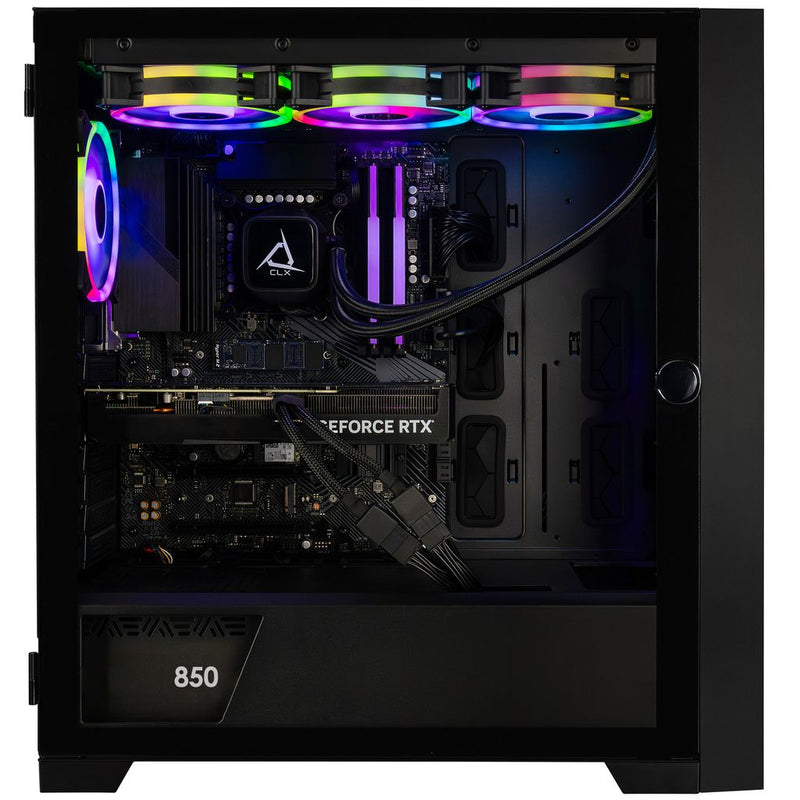 CLX SET Gaming Desktop - Liquid Cooled Intel Core i9 14900KF 3.2GHz 24-Core Processor, 32GB DDR5 Memory, GeForce RTX 5080 16GB GDDR7 Graphics, 2TB NVMe M.2 SSD, WiFi, Windows 11 Home 64-bit