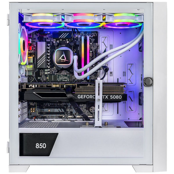 CLX SET Gaming Desktop - Liquid Cooled AMD Ryzen 9 9900X 4.4GHz 12-Core Processor, 32GB DDR5 Memory, GeForce RTX 5080 16GB GDDR7 Graphics, 2TB NVMe M.2 SSD, WiFi, Windows 11 Home 64-bit