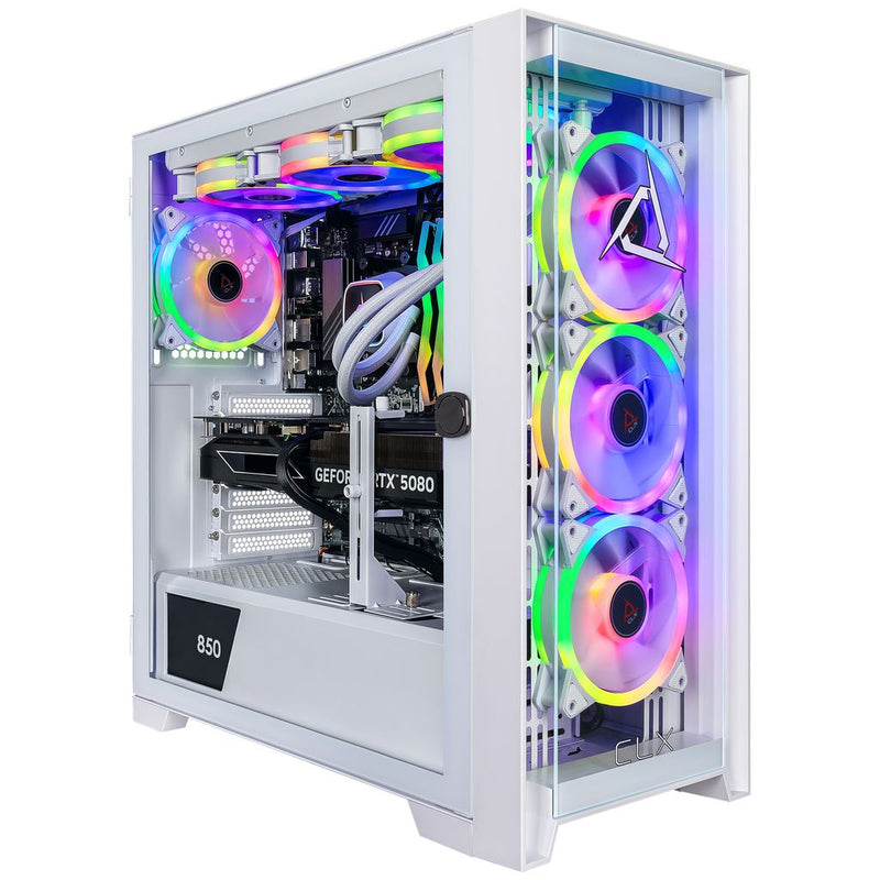 CLX SET Gaming Desktop - Liquid Cooled AMD Ryzen 9 9900X 4.4GHz 12-Core Processor, 32GB DDR5 Memory, GeForce RTX 5080 16GB GDDR7 Graphics, 2TB NVMe M.2 SSD, WiFi, Windows 11 Home 64-bit