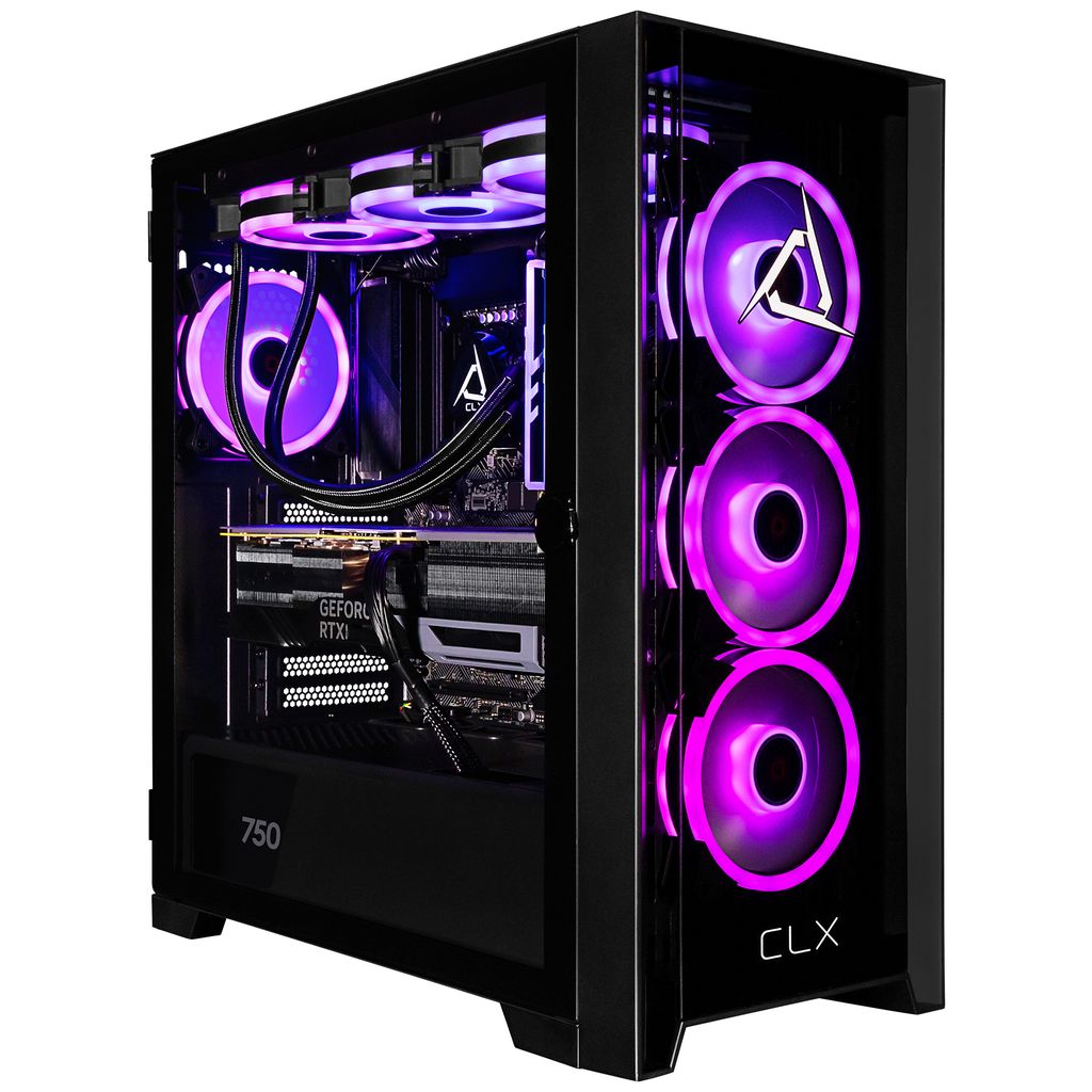 CLX SET Gaming Desktop - Liquid Cooled Intel Core Ultra 7 265F 2.4GHz 20-Core Processor, 32GB DDR5 Memory, GeForce RTX 5070 12GB GDDR7 Graphics, 2TB NVMe M.2 SSD, WiFi, Windows 11 Home 64-bit