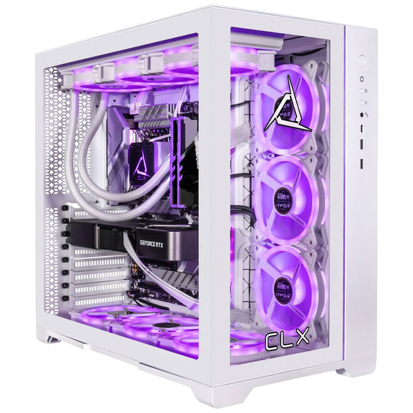 CLX SET Gaming Desktop - Liquid Cooled AMD Ryzen 7 7800X3D 4.2GHz 8-Core Processor, 64GB DDR5 Memory, GeForce RTX 5070 12GB GDDR7 Graphics, 2TB NVMe M.2 SSD, 6TB HDD, WiFi, Windows 11 Home 64-bit