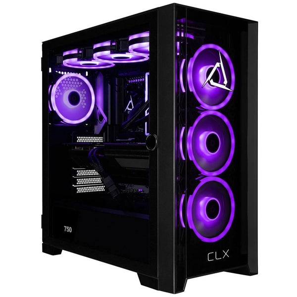 CLX SET Gaming Desktop - Liquid Cooled AMD Ryzen 7 7800X3D 4.2GHz 8-Core Processor, 32GB DDR5 Memory, Radeon RX 9070 XT 16GB GDDR6 Graphics, 2TB NVMe M.2 SSD, WiFi, Windows 11 Home 64-bit
