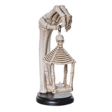 Transpac Resin Light Up Creepy Skeleton Lantern Decor
