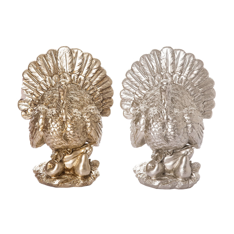 Transpac Resin Champagne/Gold Turkey Decor