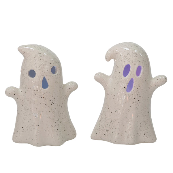 Transpac Light Up Stoneware Ghosts