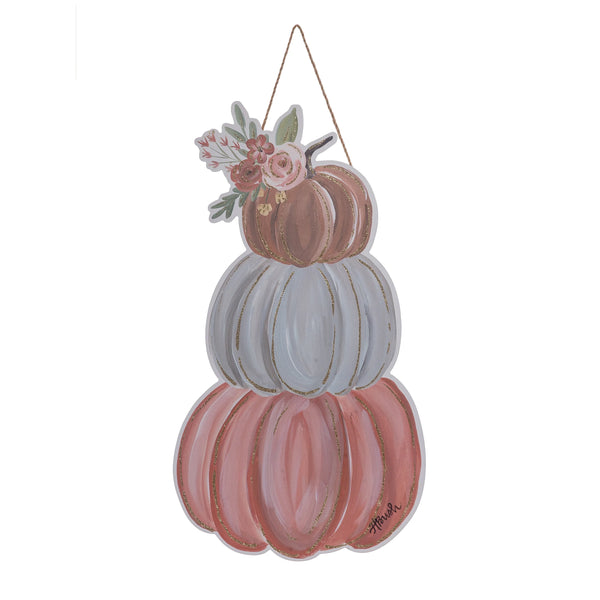 Transpac MDF Stacked Pumpkins Door Hanger