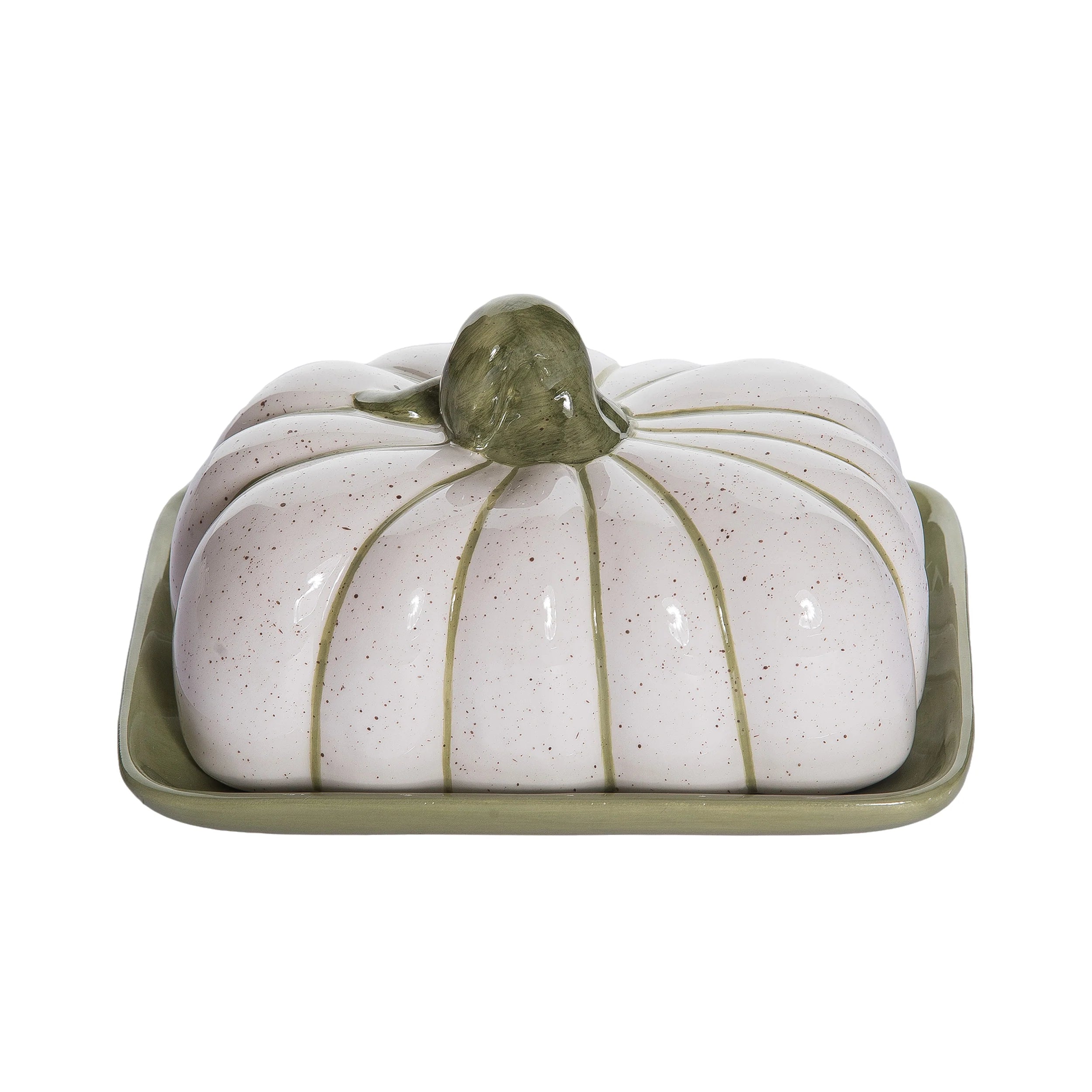 Transpac Ceramic Pumpkin Butter Dish
