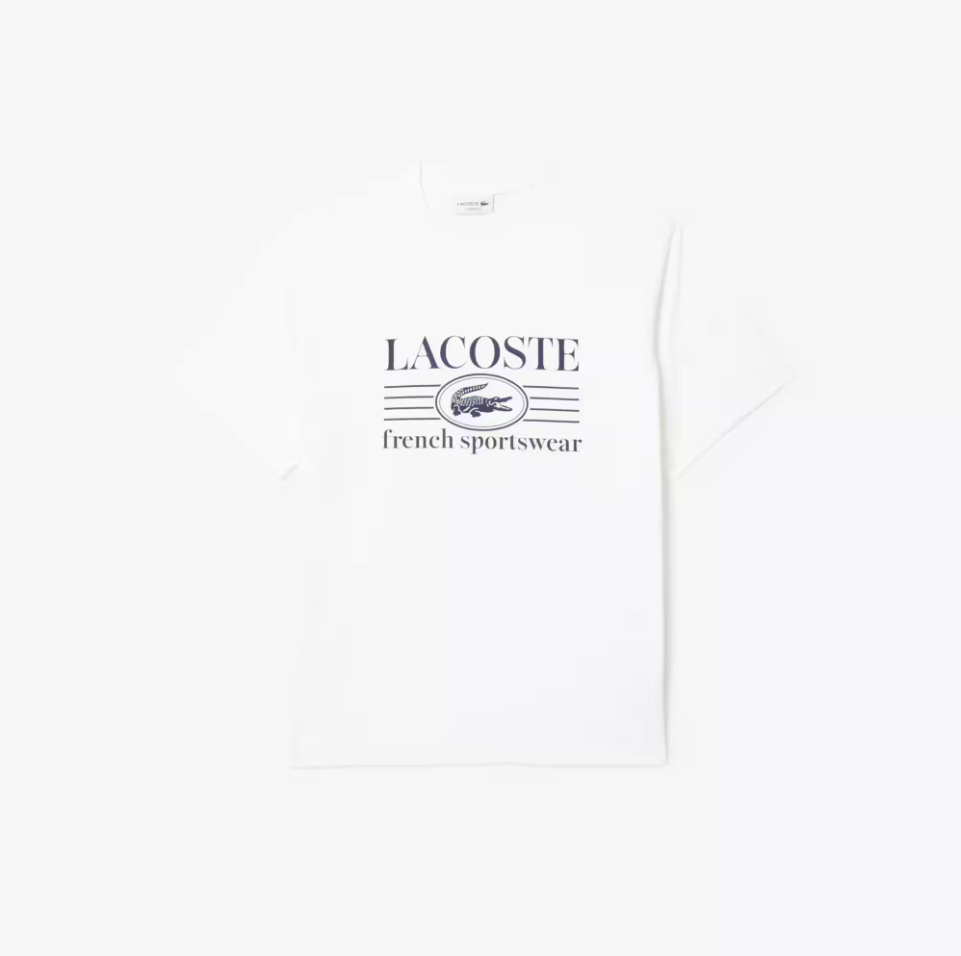Lacoste Mens Classic Fit Cotton Print Short Sleeve T-Shirt