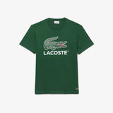 Lacoste Mens Signature Print Cotton Short Sleeve T-Shirt