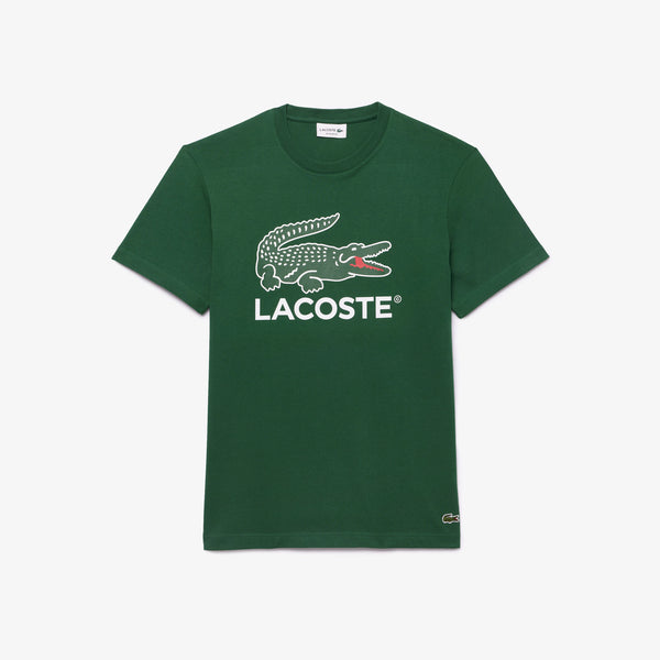 Lacoste Mens Signature Print Cotton Short Sleeve T-Shirt