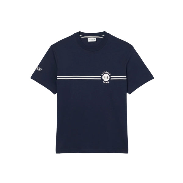 Lacoste Mens Printed Embroidered Cotton Jersey Short Sleeve T-Shirt