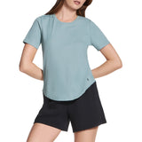 Skechers Womens Go Walk Luxe Rib Short Sleeve T-Shirt