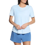 Skechers Womens Go Walk Luxe Rib Short Sleeve T-Shirt