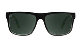 Knockaround Covert Ops Torrey Pines Glossy Black Frame - Green Lens - Polarized Sunglasses