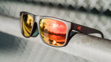 Knockaround Torrey Pines Matte Black Frame - Red Sunset Mirrored Lens - Polarized Sunglasses