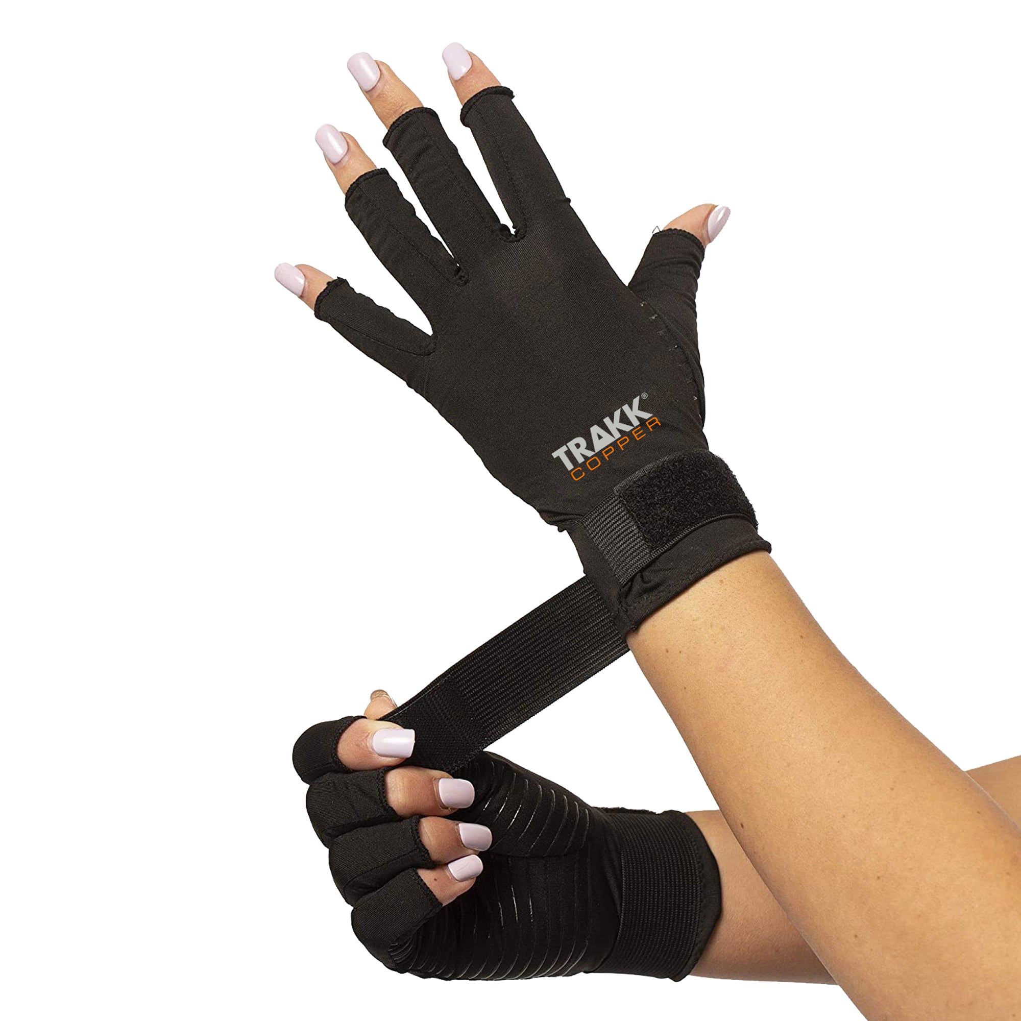 TRAKK Copper Fingerless Arthritis Gloves - Large/XLarge