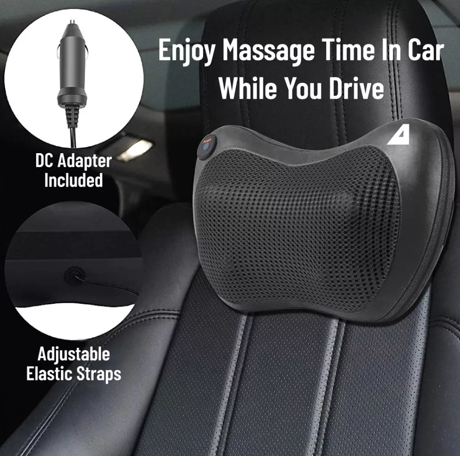 TRAKK Shiatsu Car & Home Massager With Heat Pillow