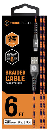 ToughTested Braided 6 FT C to Lightning Cable