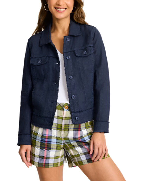 Tommy Bahama Womens Two Palms Raw Edge Jacket
