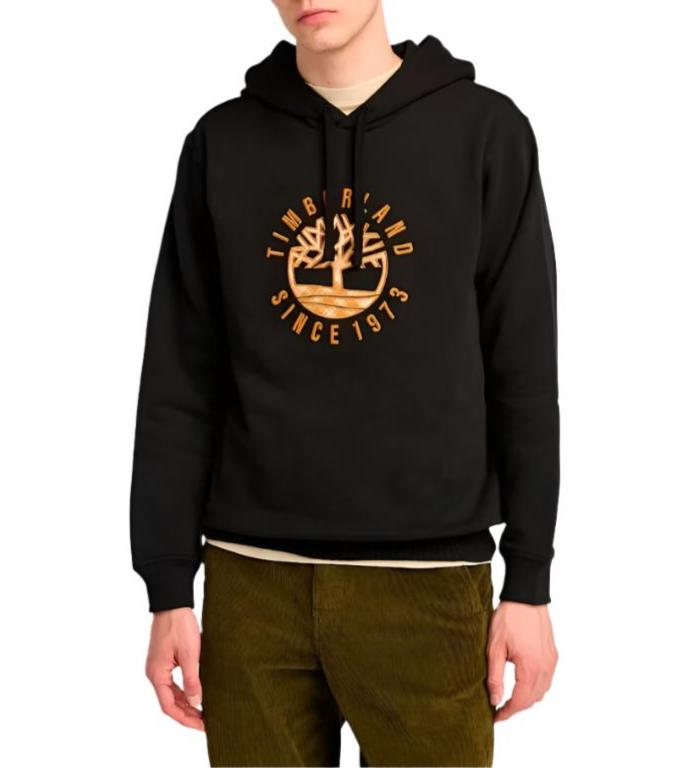 Timberland Mens Heritage Plaid Logo Hoodie Sweatshirt