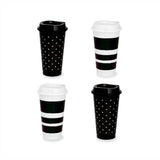 Kate Spade Dots & Stripes Reusable Travel Tumbler Set - 4-Piece