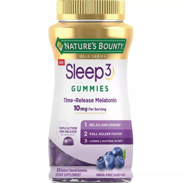 Nature's Bounty Sleep3 Time Released Melatonin Gummies - 10mg - 60 Count