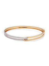 Effy 14K White & Yellow Gold Diamond Bangle Bracelet