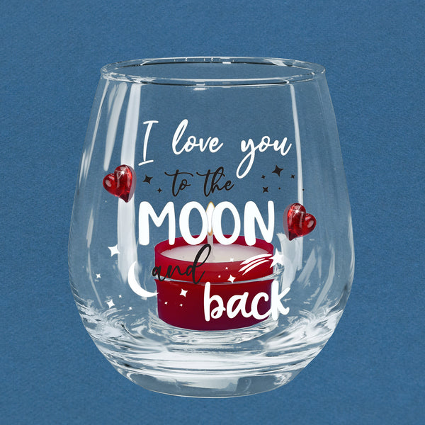 Glass Baron Love You To The Moon and Back Candle Holder