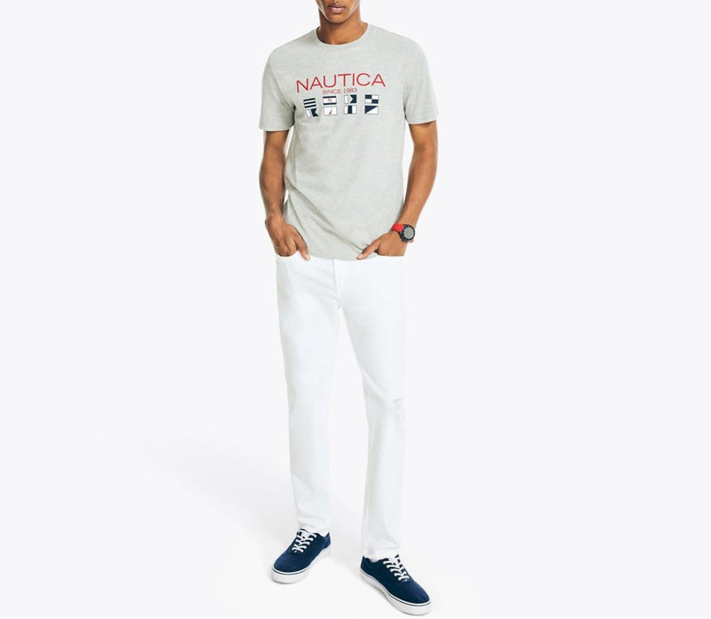 Nautica Mens Sustainable Printed Short Sleeve T-Shirt