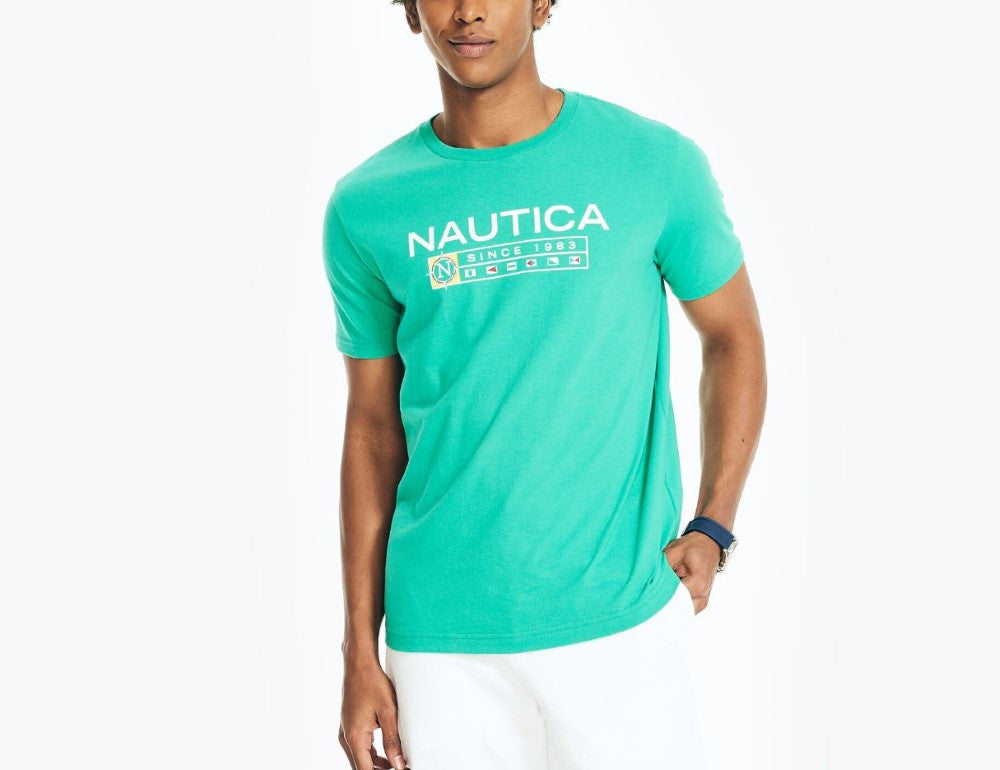 ☆ NAUTICA ☆BOX LOGO S/S TEE Great Outdoors Graphic T-Shirt | Nautica