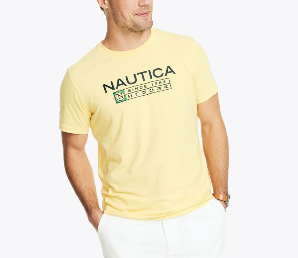 Nautica Mens Sustainably Crafted Logo Graphic Short Sleeve T-Shirt