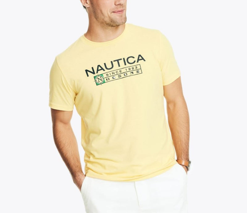 Nautica Mens Sustainably Crafted Logo Graphic Short Sleeve T