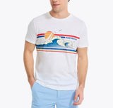 Nautica Mens Sustainably Crafted Wave Graphic Short Sleeve T-Shirt