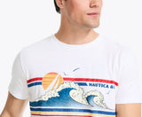 Nautica Mens Sustainably Crafted Wave Graphic Short Sleeve T-Shirt