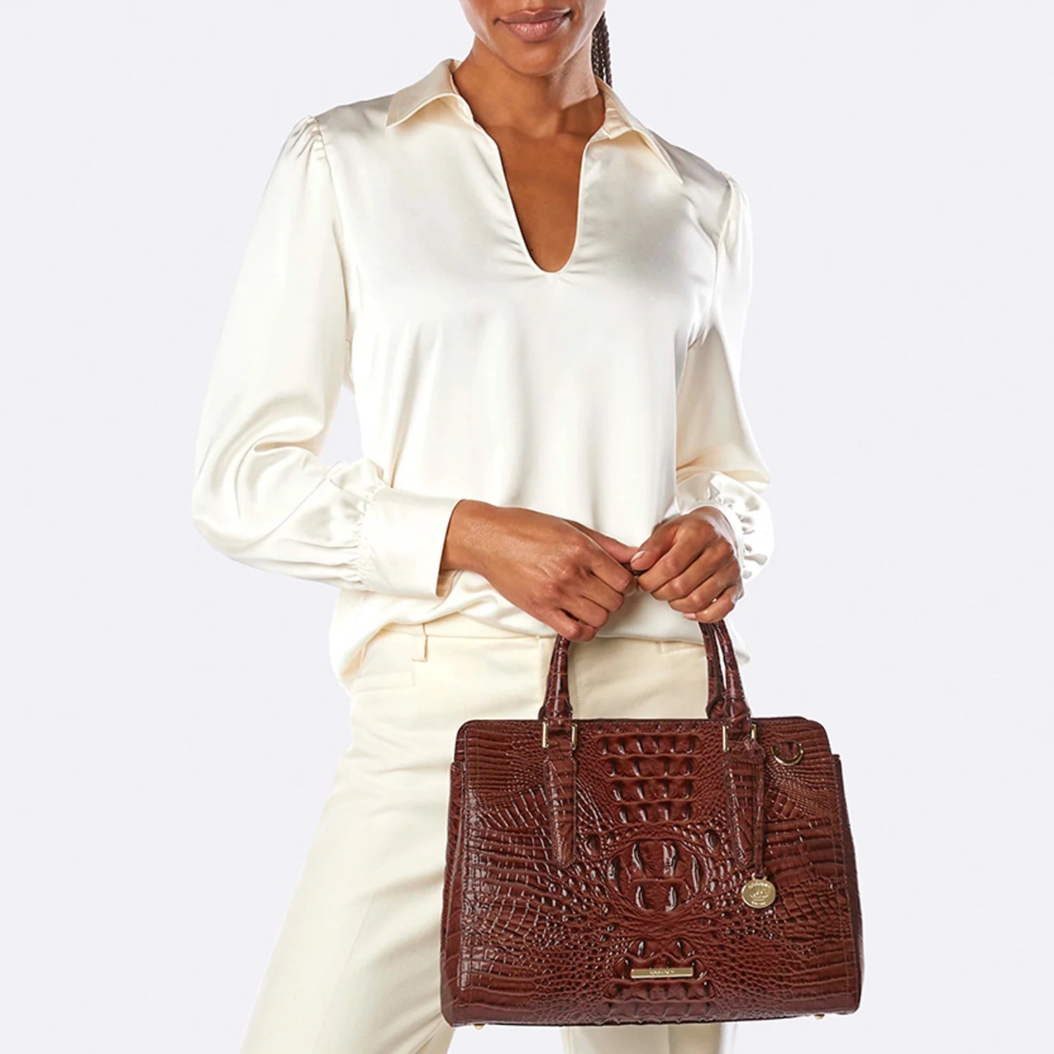 BRAHMIN Small Finley Satchel Handbag