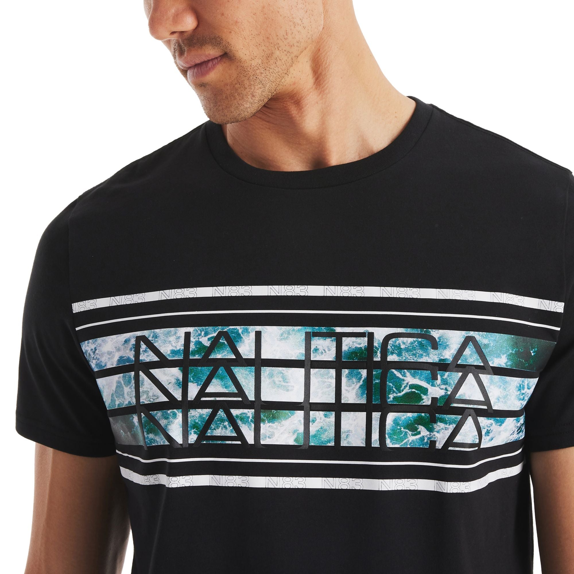 Nautica Mens Ocean Waves Short Sleeve T-Shirt