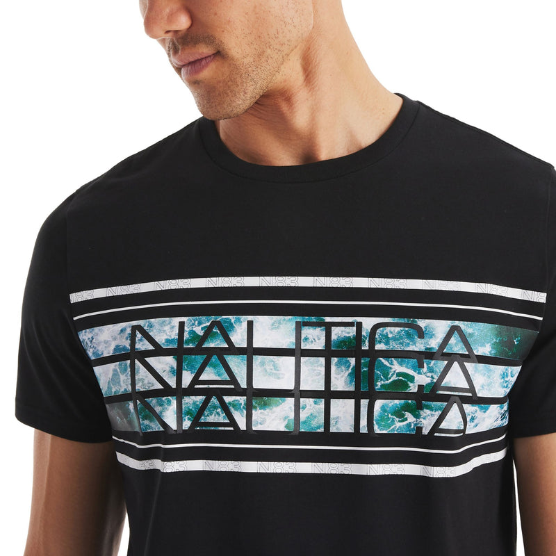 Nautica Mens Ocean Waves Short Sleeve T-Shirt