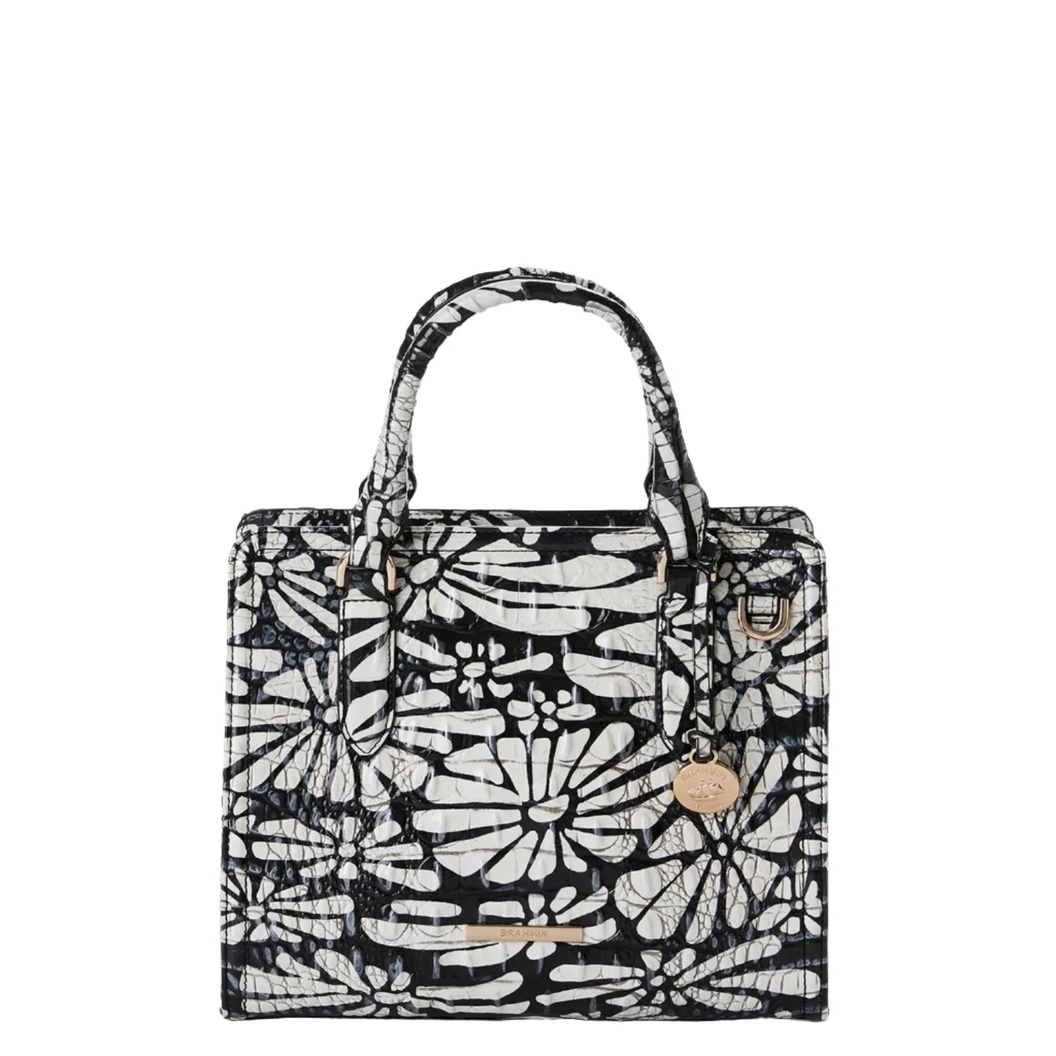 Brahmin black and white handbag deals