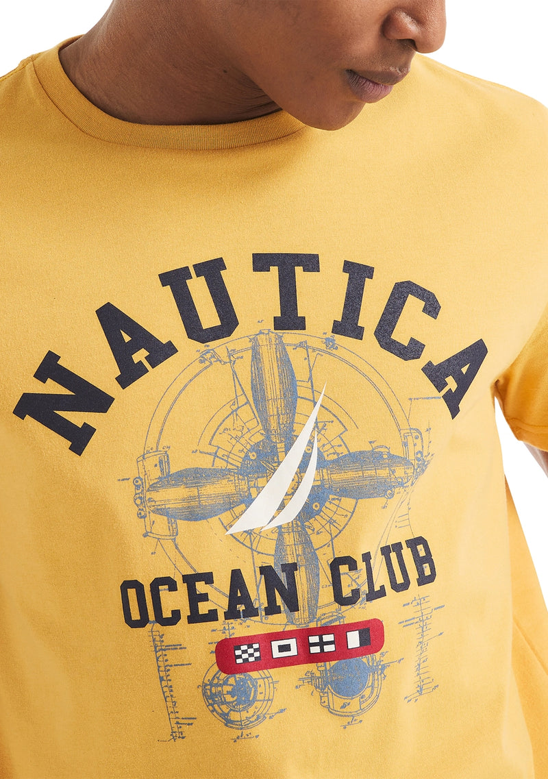Nautica Mens Ocean Club Graphic Short Sleeve T-Shirt