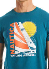 Nautica Mens Modern Sailing Graphic Short Sleeve T-Shirt