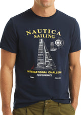 Nautica Mens International Challenge Sailing Graphic Short Sleeve T-Shirt