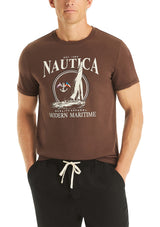 Nautica Mens Modern Maritime Graphic Short Sleeve T-Shirt