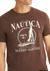 Nautica Mens Modern Maritime Graphic Short Sleeve T-Shirt