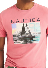 Nautica Mens Sustainably Crafted Neon Sailing Short Sleeve T-Shirt
