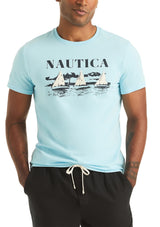 Nautica Mens Sustainable Keep Calm Graphic Short Sleeve T-Shirt