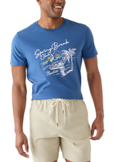 Nautica Mens Sustainably Crafted Spring Break Graphic Short Sleeve T-Shirt