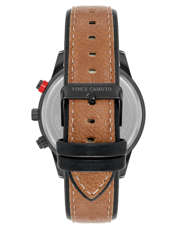 Vince Camuto Mens Black Dial Multi-Function Watch