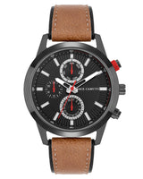 Vince Camuto Mens Black Dial Multi-Function Watch