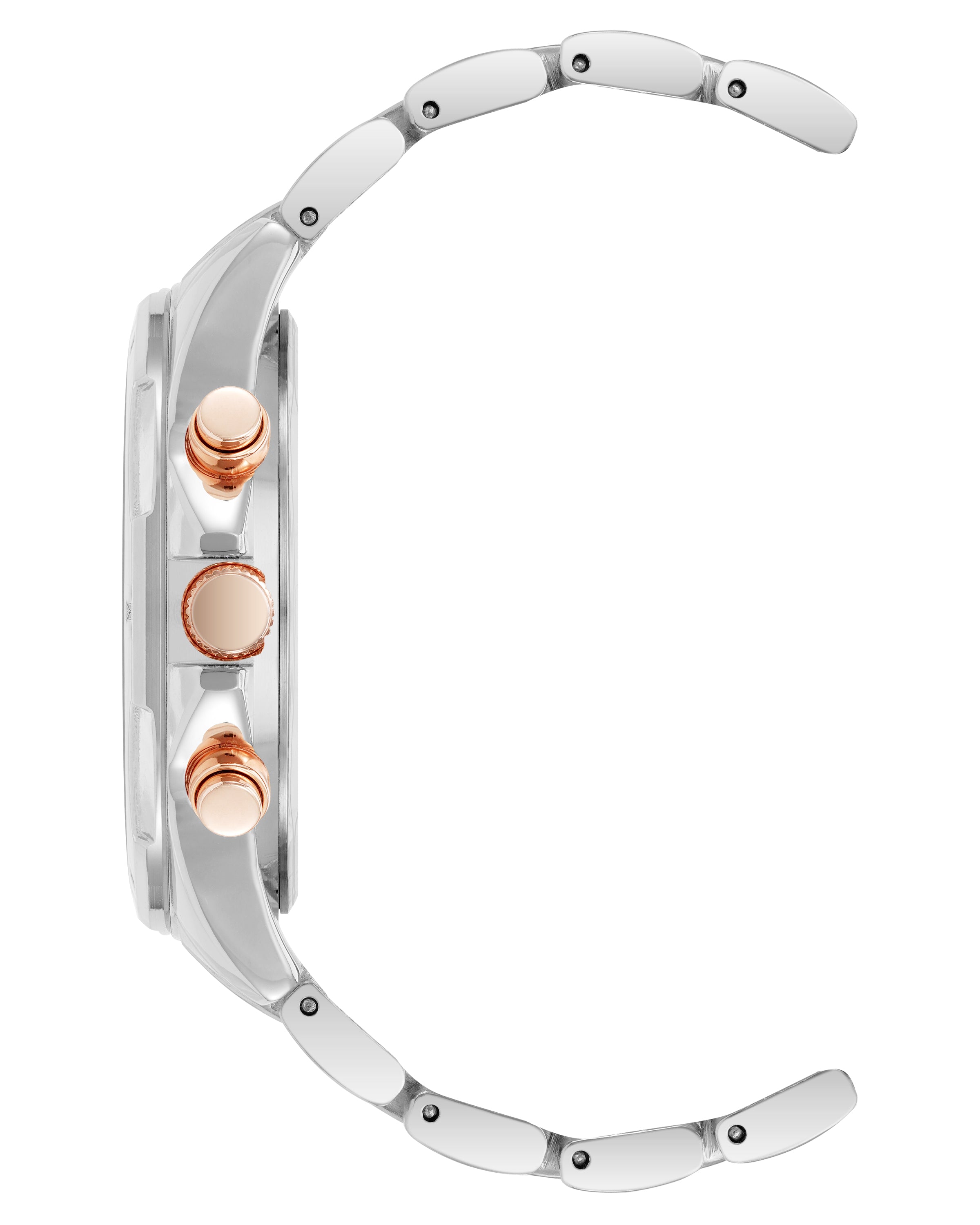 Vince Camuto Mens Rose Gold Multi-Function Silver-Tone Bracelet Watch
