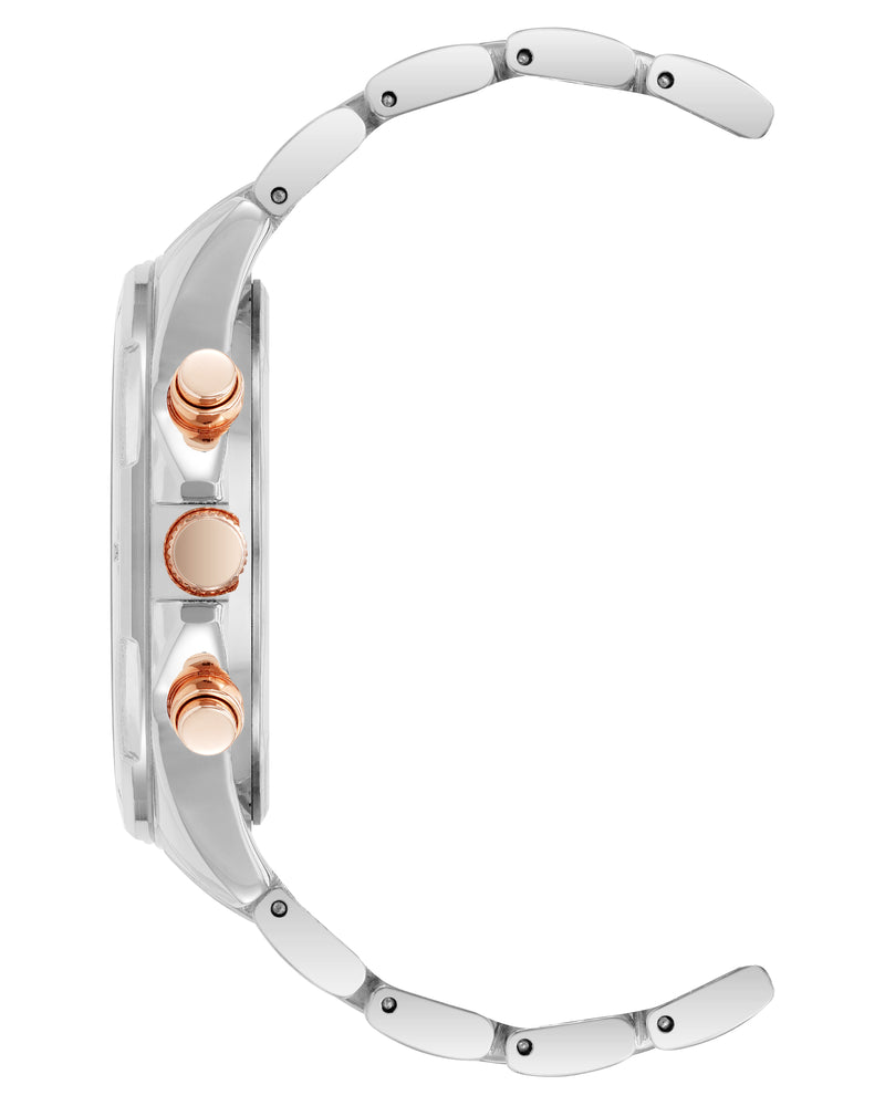 Vince Camuto Mens Rose Gold Multi-Function Silver-Tone Bracelet Watch